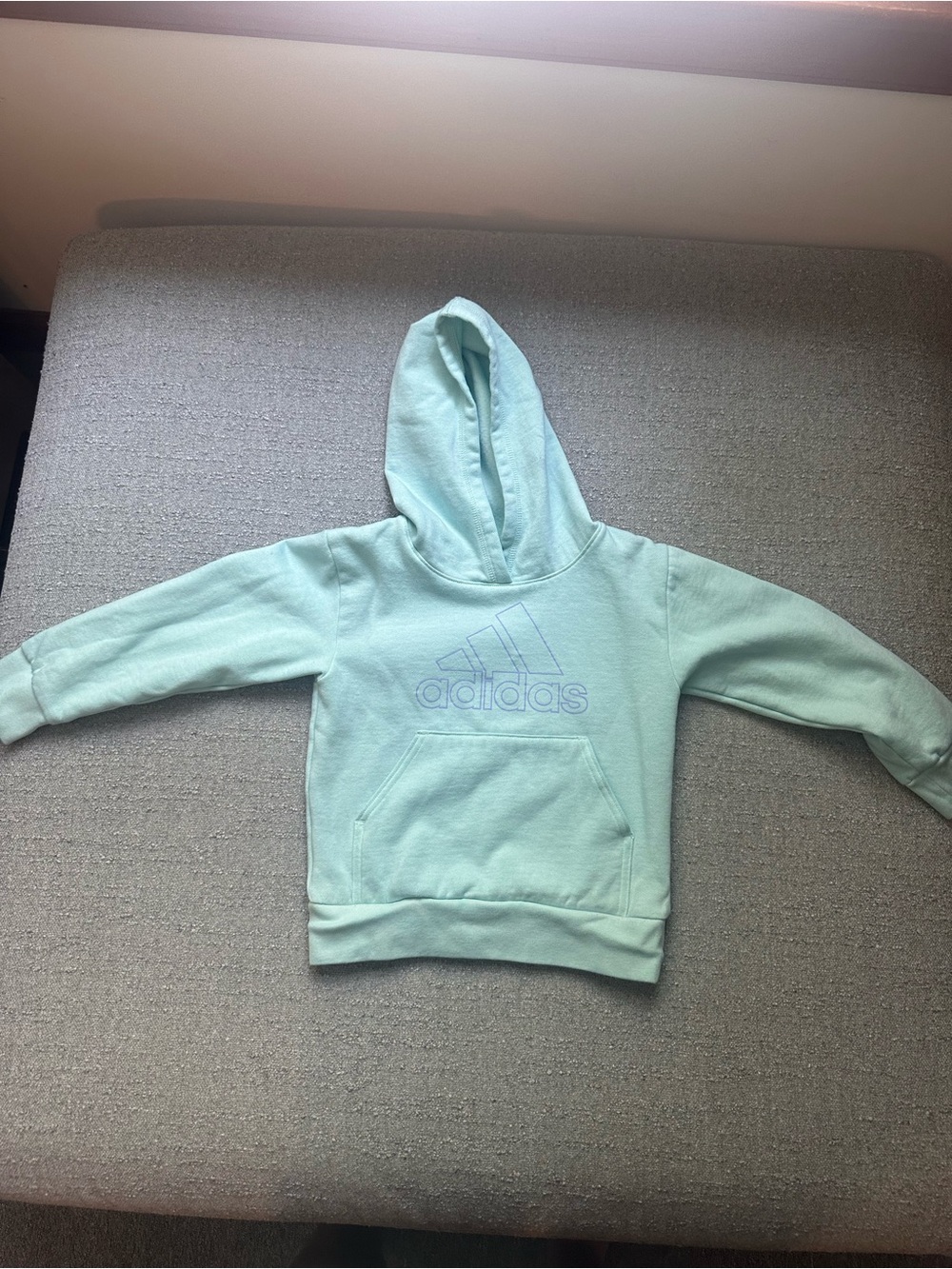 adidas Youth Mint Green Hoodie with Front Pocket